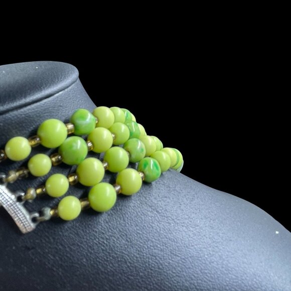 Vintage Statement Beaded Necklace Coquette Fairycore Artsy Whimsical Chunky Bold - Picture 7 of 8